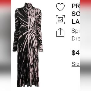 PROENZA SCHOULER WHITE LABEL SPURAL TUE DYE JERSEY DRESS in size Extra Small